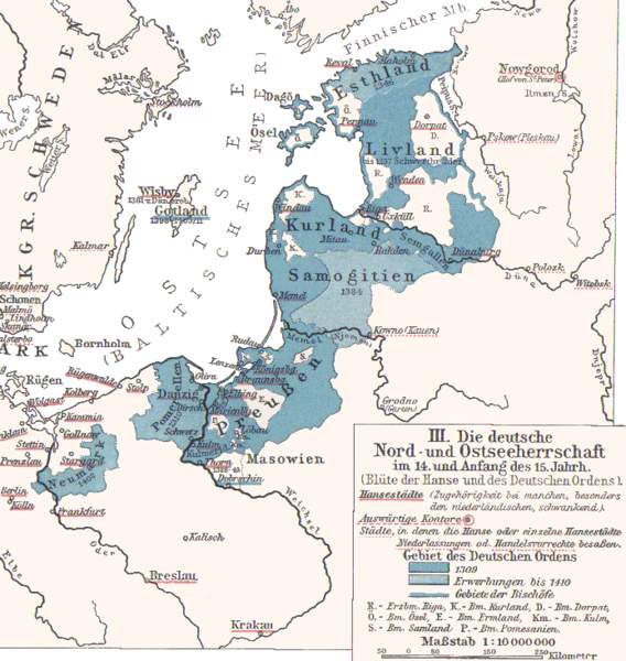 Территории после 1410 года